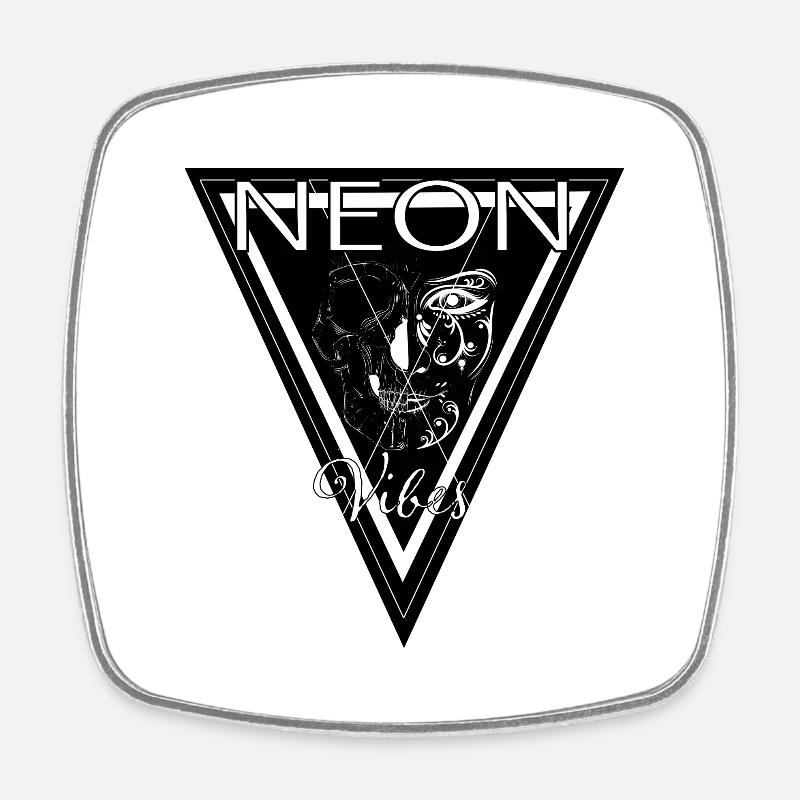 Vibrations néon - Magnet carré - blanc