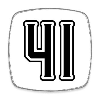 41 number symbol - Square fridge magnet - white - Front