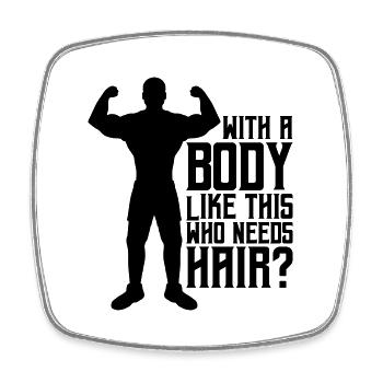 Who Needs Hair Spruch - Viereckiger Kühlschrankmagnet - Weiß - Vorne