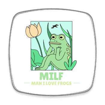 Lustiges Frosch - Viereckiger Kühlschrankmagnet - Weiß - Vorne