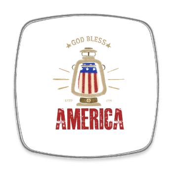 God Bless America - Square fridge magnet - white - Front