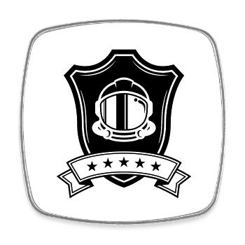 Astronaut Icon Coat of Arms - Square fridge magnet - white - Front