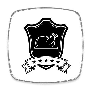 Chicken coat of arms - Square fridge magnet - white - Front
