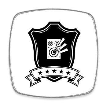 Boxes music coat of arms - Square fridge magnet - white - Front