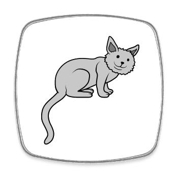 J’adore les sièges de chat mignon - Magnet carré - blanc - Devant