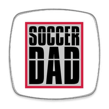 Cool Soccer Dad Logo - Viereckiger Kühlschrankmagnet - Weiß - Vorne