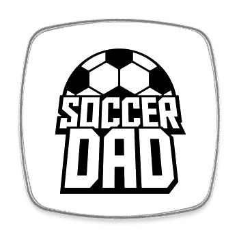 Champion Soccer Dad Logo - Viereckiger Kühlschrankmagnet - Weiß - Vorne