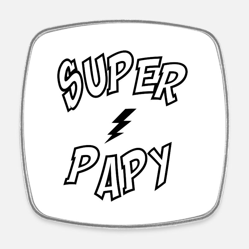 Super papy - Magnet carré - blanc