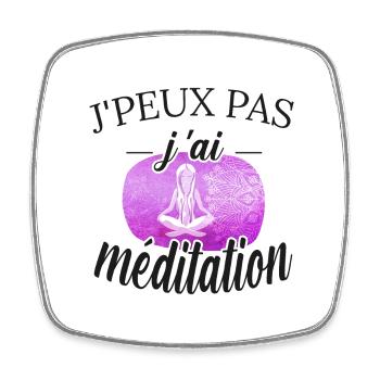 jpeux pas j ai méditation t-shirt humour zen yoga - Magnet carré - blanc - Devant