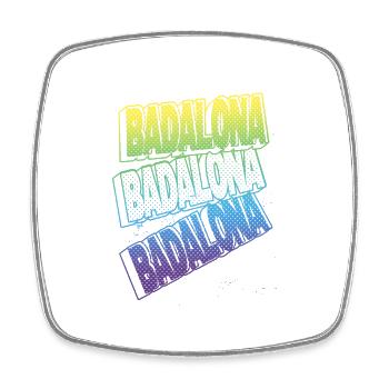 Badalona Spanien Stadt Schrift Skyline Urlaub - Viereckiger Kühlschrankmagnet - Weiß - Vorne