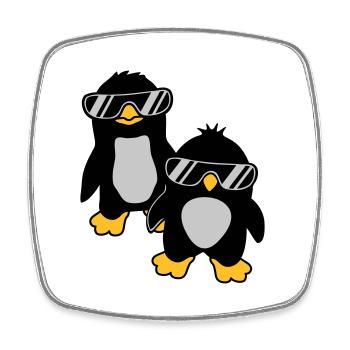 Pinguine Crew 2 Freunde - Viereckiger Kühlschrankmagnet - Weiß - Vorne