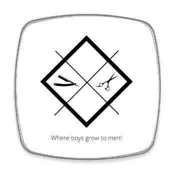 BoysGrow2Men - Viereckiger Kühlschrankmagnet - Weiß - Vorne