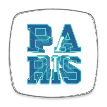 Police 3D de Paris France City Skyline - Magnet carré - blanc - Devant