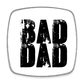 mauvais papa, papa, graffiti, noir, typo, police - Magnet carré - blanc - Devant