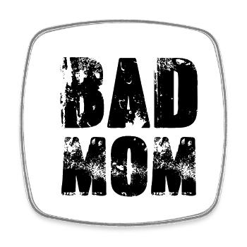 bad mom,mom,graffiti,typo,schrift,schwarz - Viereckiger Kühlschrankmagnet - Weiß - Vorne