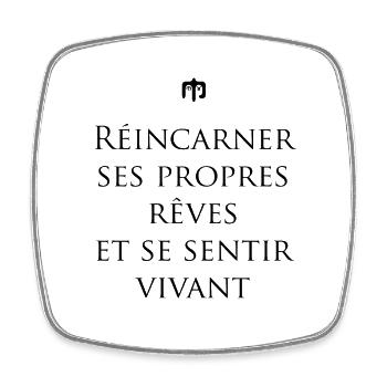 vivant wite - Magnet carré - blanc - Devant