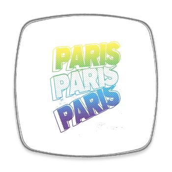 Paris France City Font Skyline Accueil - Magnet carré - blanc - Devant