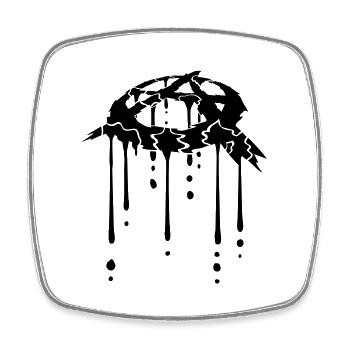 Anarchy blood drop icon - Square fridge magnet - white - Front