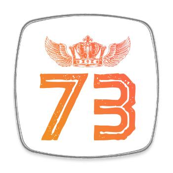 73 Couronne numérique - Magnet carré - blanc - Devant