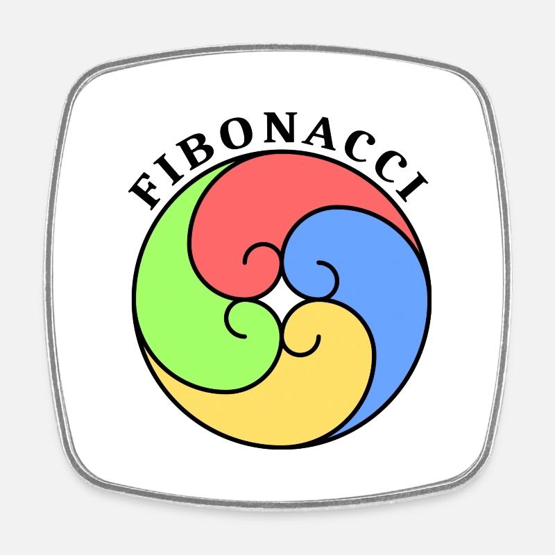 Fibonacci - Magnet carré - blanc