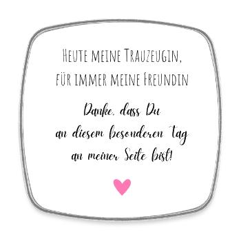 Heute meine Trauzeugin für immer meine Freundin - Viereckiger Kühlschrankmagnet - Weiß - Vorne