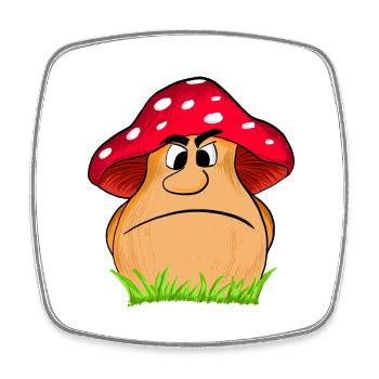 Angry Mushroom - Viereckiger Kühlschrankmagnet - Weiß - Vorne