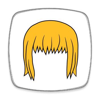 Anime Blonde Bobfrisur Bob - Viereckiger Kühlschrankmagnet - Weiß - Vorne