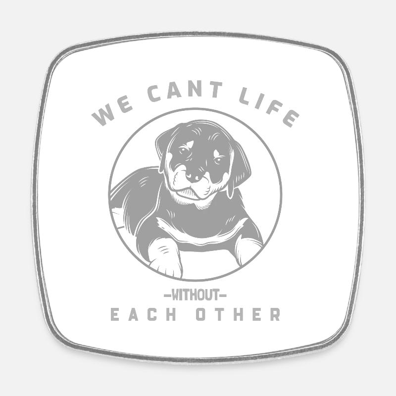 Cant life without each other (grey) - Square fridge magnet - white