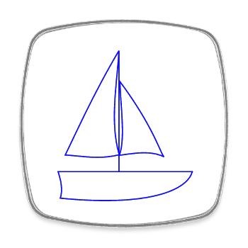 Sailing ship, Sailboat, Sailing - Square fridge magnet - white - Front