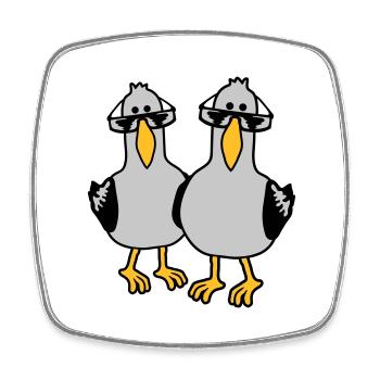 2 Équipe seagull Friends - Magnet carré - blanc - Devant