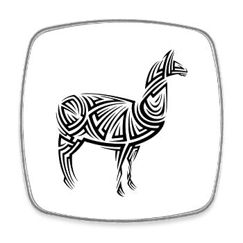 Alpaka Tribal Tattoo - Viereckiger Kühlschrankmagnet - Weiß - Vorne