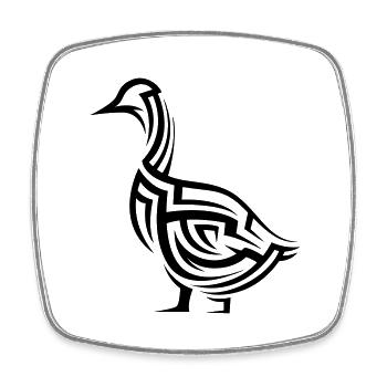 Ente Tribal Tattoo - Viereckiger Kühlschrankmagnet - Weiß - Vorne