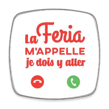 Feria alcool humour - Magnet carré - blanc - Devant