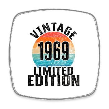 Year of birth 1969 Vintage Limited Edition Retro - Square fridge magnet - white - Front