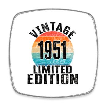 Year of birth 1951 Vintage Limited Edition Retro - Square fridge magnet - white - Front