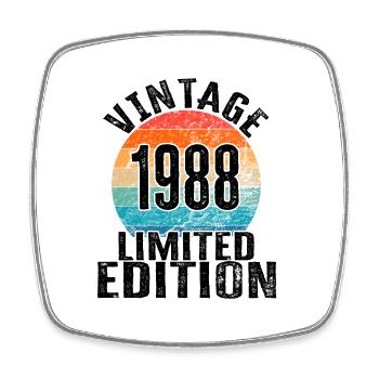 Year of birth 1988 Vintage Limited Edition Retro - Square fridge magnet - white - Front