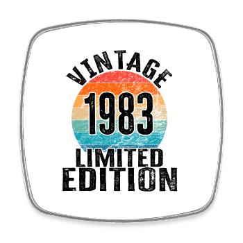 Year of birth 1983 Vintage Limited Edition Retro - Square fridge magnet - white - Front