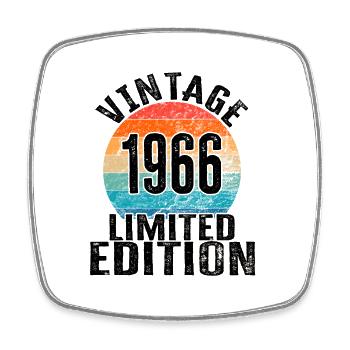 Year of birth 1966 Vintage Limited Edition Retro - Square fridge magnet - white - Front