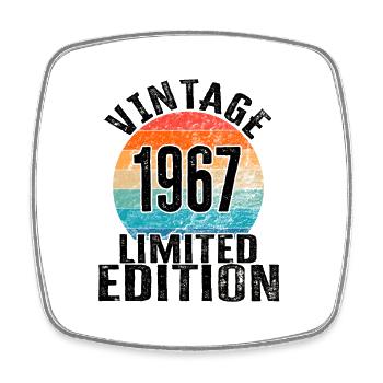 Year of birth 1967 Vintage Limited Edition Retro - Square fridge magnet - white - Front