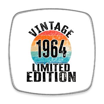 Year of birth 1964 Vintage Limited Edition Retro - Square fridge magnet - white - Front