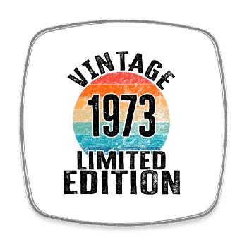 Year of birth 1973 Vintage Limited Edition Retro - Square fridge magnet - white - Front