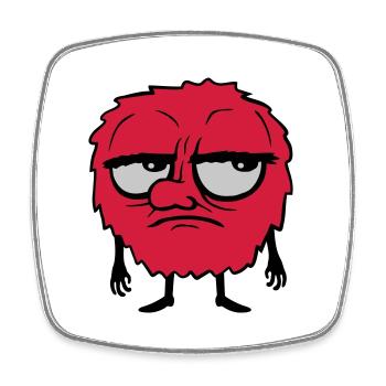 Monster Eyes Roll Cartoon - Square fridge magnet - white - Front