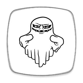 Schwebender Monster Geist Comic - Viereckiger Kühlschrankmagnet - Weiß - Vorne