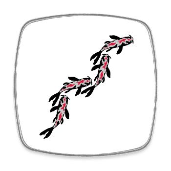 Many Koi Fish Nishikigoi - Square fridge magnet - white - Front