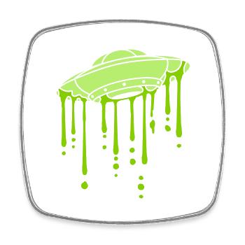 Mystery UFO Graffiti Drops - Square fridge magnet - white - Front