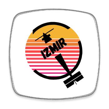 Izmir Ankara Türkei Flughafen Sun Plane Retro - Viereckiger Kühlschrankmagnet - Weiß - Vorne
