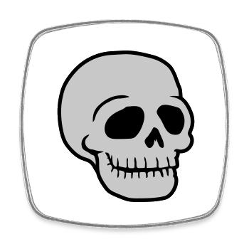 Friendly Comic Skull Skull - Square fridge magnet - white - Front