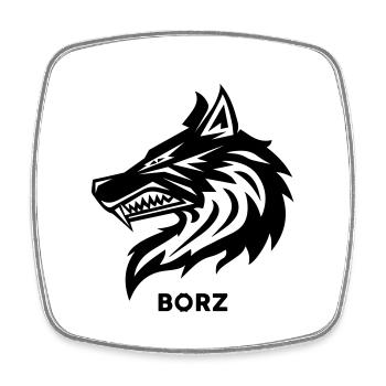 BORZ - Square fridge magnet - white - Front