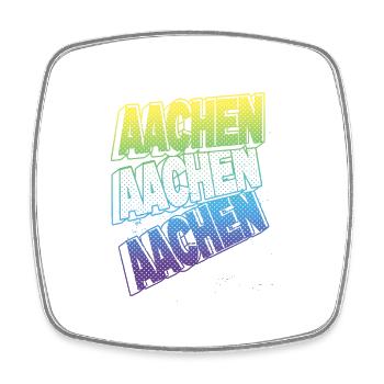Aix-la-Chapelle Allemagne City Font Skyline Accueil - Magnet carré - blanc - Devant
