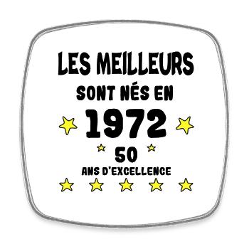 Anniversaire 50 ans - Magnet carré - blanc - Devant